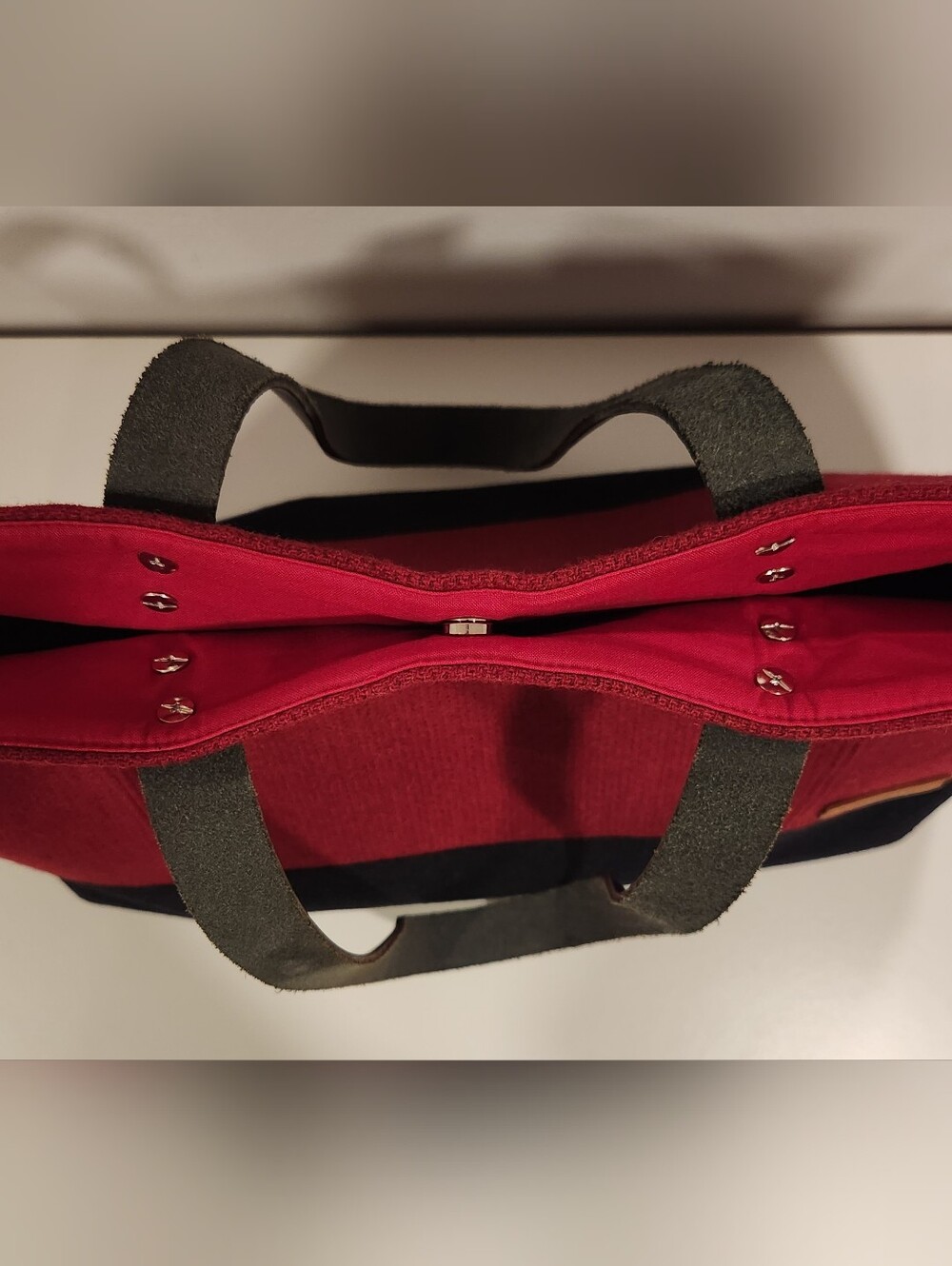Wool Tote Hand Made Hand Dyed Leather Straps - Picture 4 of 8